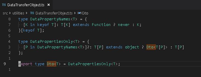 Data Transfer Object (Dto) Type Wrapper in TypeScript.